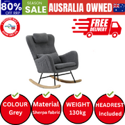 Rocking Chair Sherpa With 2 Pillow Grey