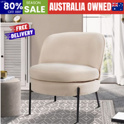 Boucle Armchair Wide Padded Seat Beige | EXTG