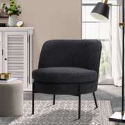 Boucle Armchair Wide Padded Seat Charcoal | EXTG