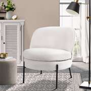 Wide Boucle Armchair Padded Seat White | EXTG