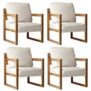 4x Armchair Lounge Sofa Chair Fabric Accent Chair Tub Armchairs Couches