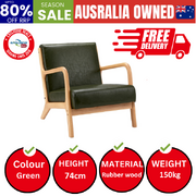Armchair Lounge Chair Couches Sofa Wood PU Green