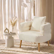 White Sherpa Tub Armchair Accent Chair | EXTG