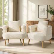 Sherpa Tub Armchair Set 2 White Lounge | EXTG