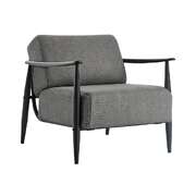 Wooden Armchair Lounge Sofa Fabric Accent Chair Grey Living Room Seat