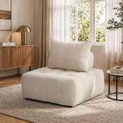 Chenille Floor Sofa Chair Modular Beige | EXTG
