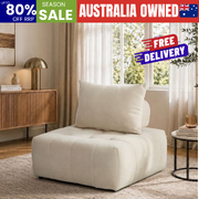Chenille Floor Sofa Chair Modular Beige | EXTG