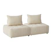 Chenille Floor Sofa Set 2pc Modular Beige | EXTG