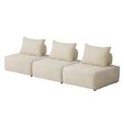 Chenille Modular Floor Sofa Set 3pc Beige | EXTG