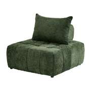 Chenille Modular Lounge Chair Green Armless | EXTG