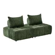 Green Chenille Modular Lounge Set 2pc | EXTG