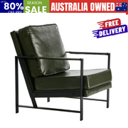 Green Faux Leather Armchair 65x71x80cm