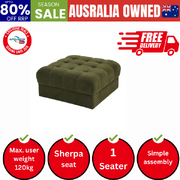 1 Seater Boucle Modular Ottoman Armless TOFU Green