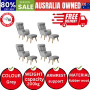 4x 360 Swivel Recliner Armchair Lounge Ottoman Chair With Stool Grey