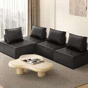 4pcs Pu Leather Sofa Couch Black