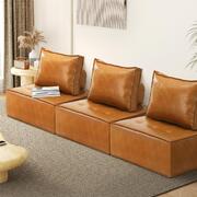 3pcs Pu Leather Sofa Couch Brown