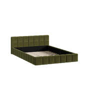 Bed Frame Double Size Tufted Headboard Green Boucle