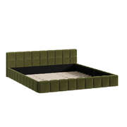 Bed Frame King Size Tufted Headboard Green Boucle