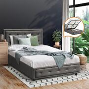 King Single Bed Frame with Storage Space Gas Lift Grey