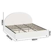 Bed Frame King Size With Gas Lift Base PU Leather White