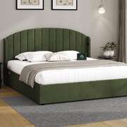 Bed Frame King Size With Gas Lift Storage USB Charging Velvet