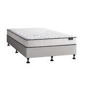 Single Size Upholstered Bed Frame with Bonnell Spring Mattress Beige