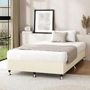  Bed Frame Single Size Bed Base Platform Beige