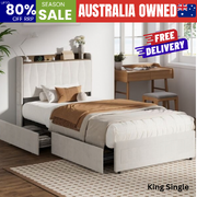 King Single Bed Frame 4 Drawers Charging Station | EXTG