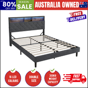 Bed Frame Double Size Beds Base with LED Storage Bedhead NOVI