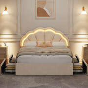 Double Bed Frame With LED Headboard king single