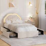 King Single Bed Frame With Led Headboard