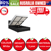 Bed Frame Queen Size Gas Lift Storage Mattress Base Black Leather