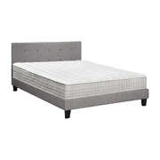 Double Size Wooden Bed Frame Platform Base with Bonnell Spring Mattress Grey