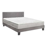 King Size Wooden Bed Frame Platform Base with Bonnell Spring Mattress Grey