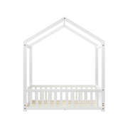 Kids Wooden Bed Frame House Beds Platform Double White Timber Pine