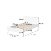 Scalloped Wooden Kids Bed Frame King Single Timber White Finish