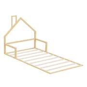 Wooden Kids Bed Frame Floor Bed Chimney King Single Natural Wood Bedroom