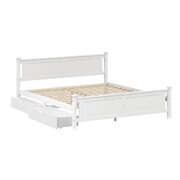 King Bed Frame Storage Drawers Pine Wood | EXTG