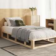 Wooden Bed Frame Single Size Cage-like Base
