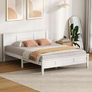 White King Bed Frame Solid Wood 213x193x94cm