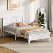 King Single Bed Frame White Pine 213x117x94cm