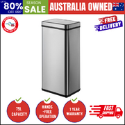 75L Motion Sensor Bin Automatic Rubbish Trash Can Silver