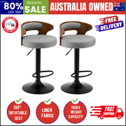 4x Bar Stools with Gas Lift Swivel Grey