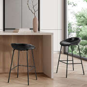 PU Leather Bar Stools Counter Chairs 2 Pack Black | EXTG