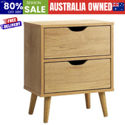 Bedside Tables 2 Drawers Side Table Nightstand Storage Cabinet Wood