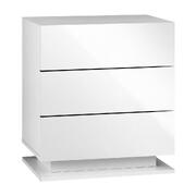 Bedside Table RGB LED Nightstand Cabinet 3 Drawers Side Table Furniture