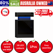 LED Bedside Table USB Charging Station Black