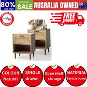 Bedside Tables Set of 2 Nightstand Side Table Storage Cabinet Natural