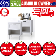 Bedside Tables Set of 2 Nightstand Side End Table Storage Cabinet White