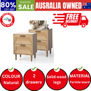 Bedside Tables Set of 2 Nightstand Side End Table Bedroom Storage Wood